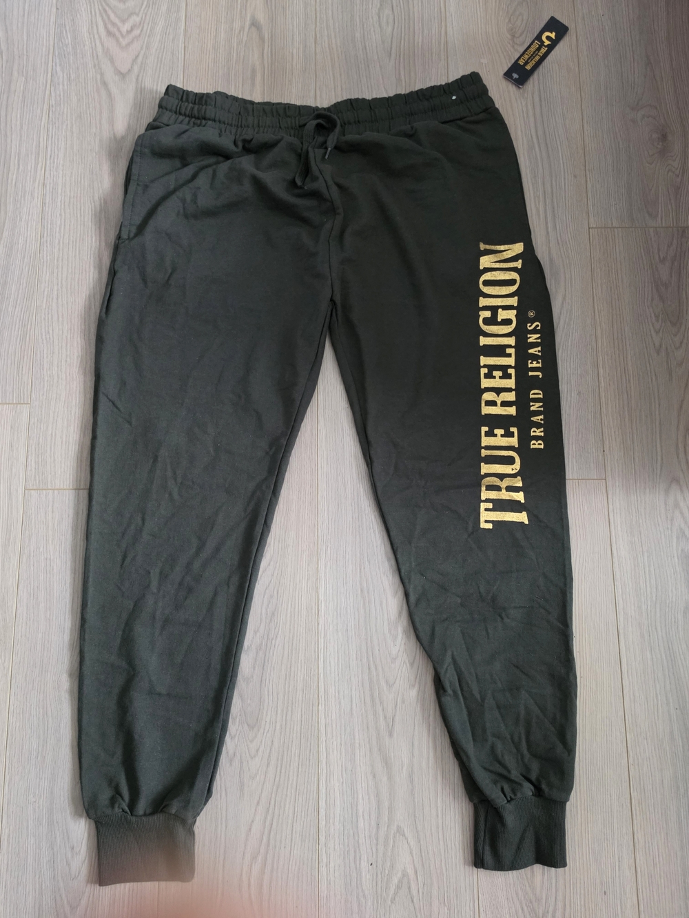 True Religion Kids Black Jogger Sweatpants with Gold Logo